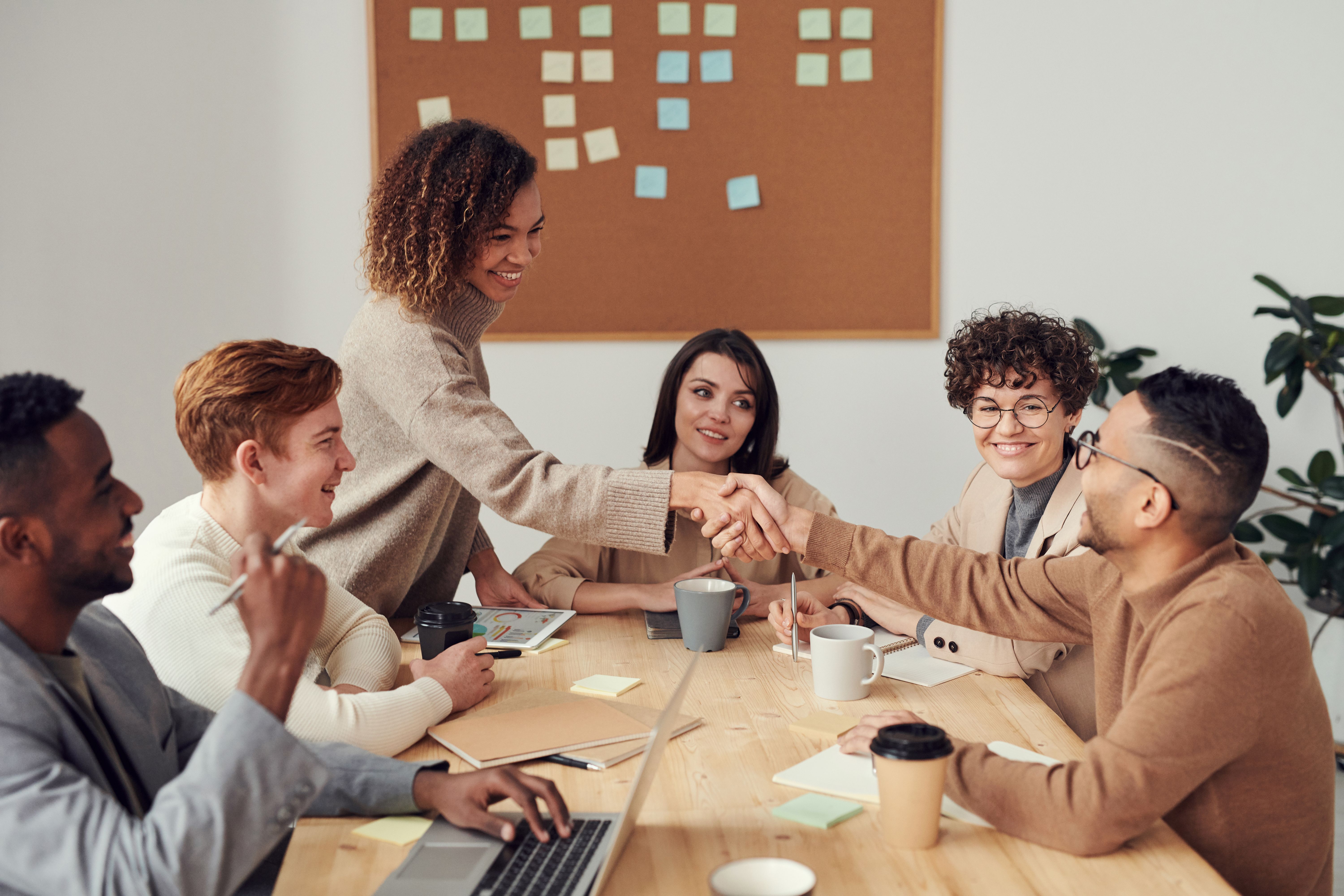 Creative team collaborating in a modern design studio